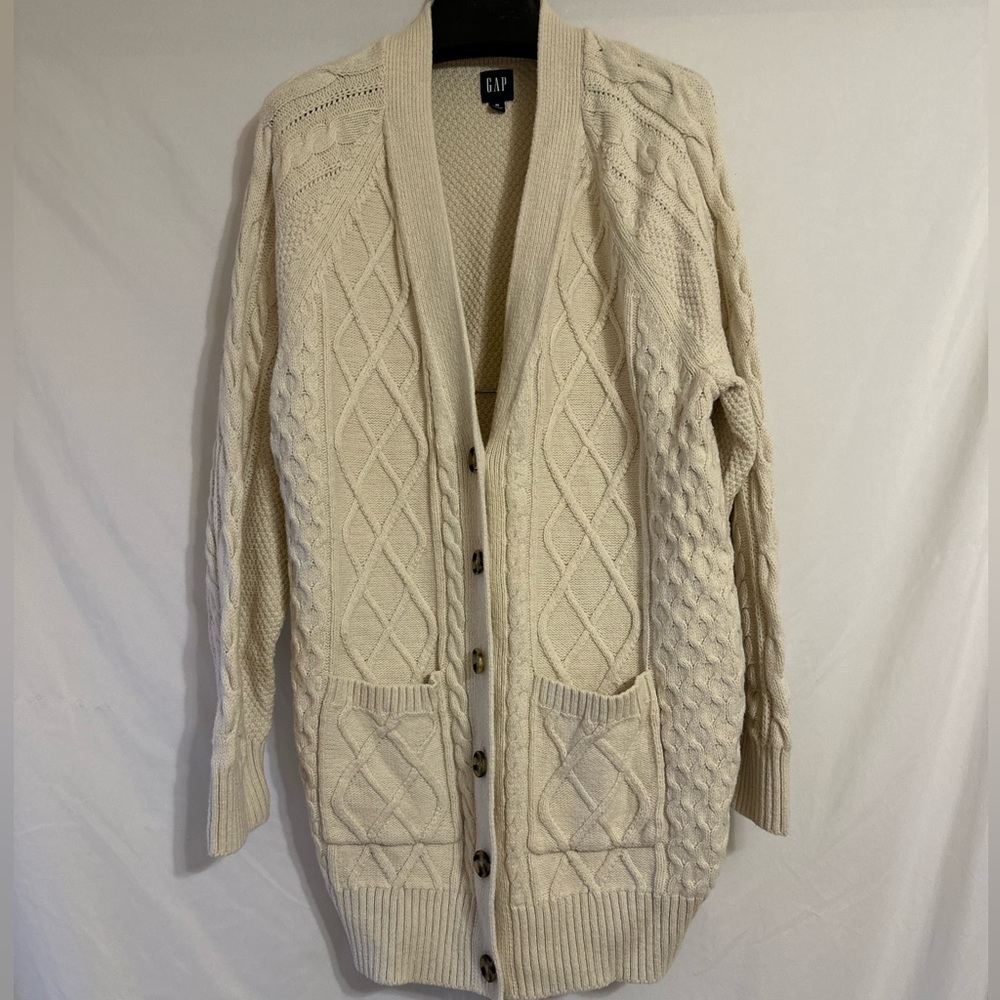 Gap Cream Cable Knit Cardigan